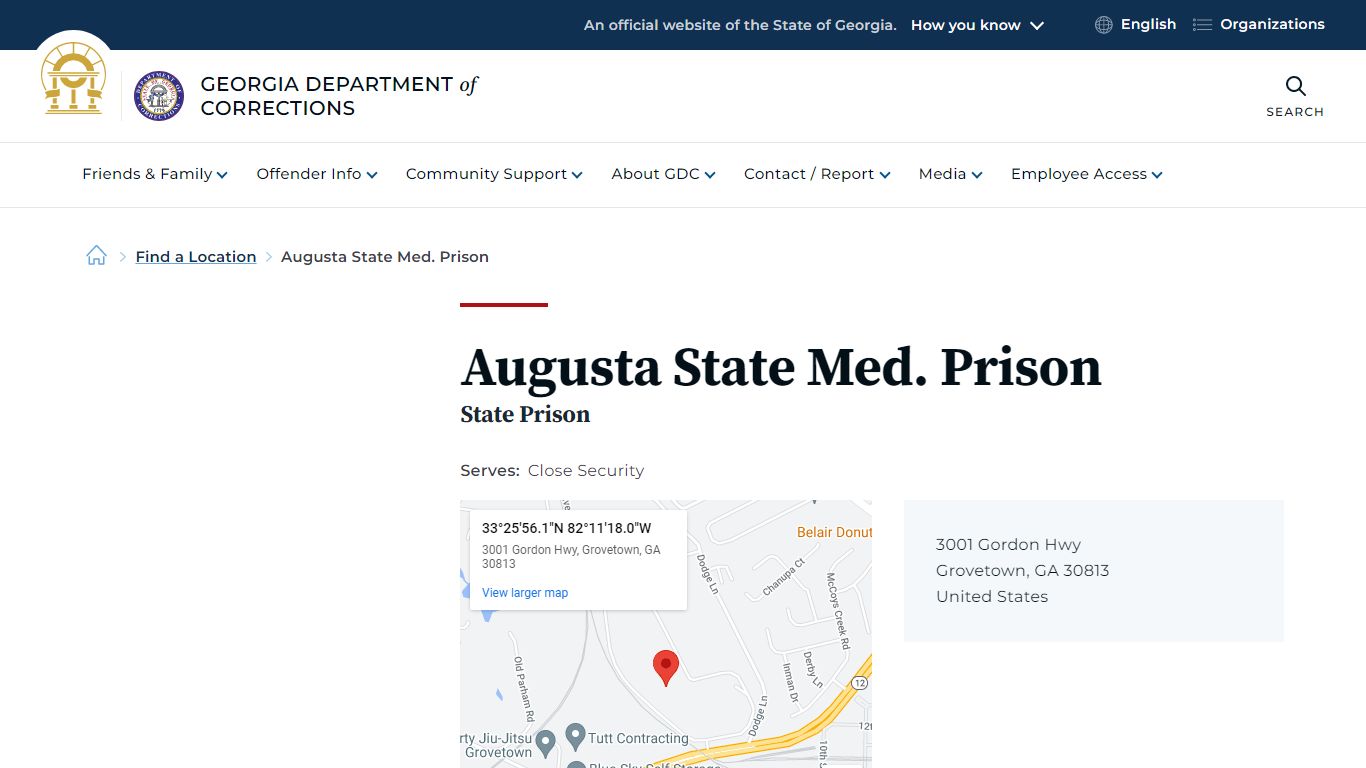 Augusta State Med. Prison | Georgia Department of Corrections